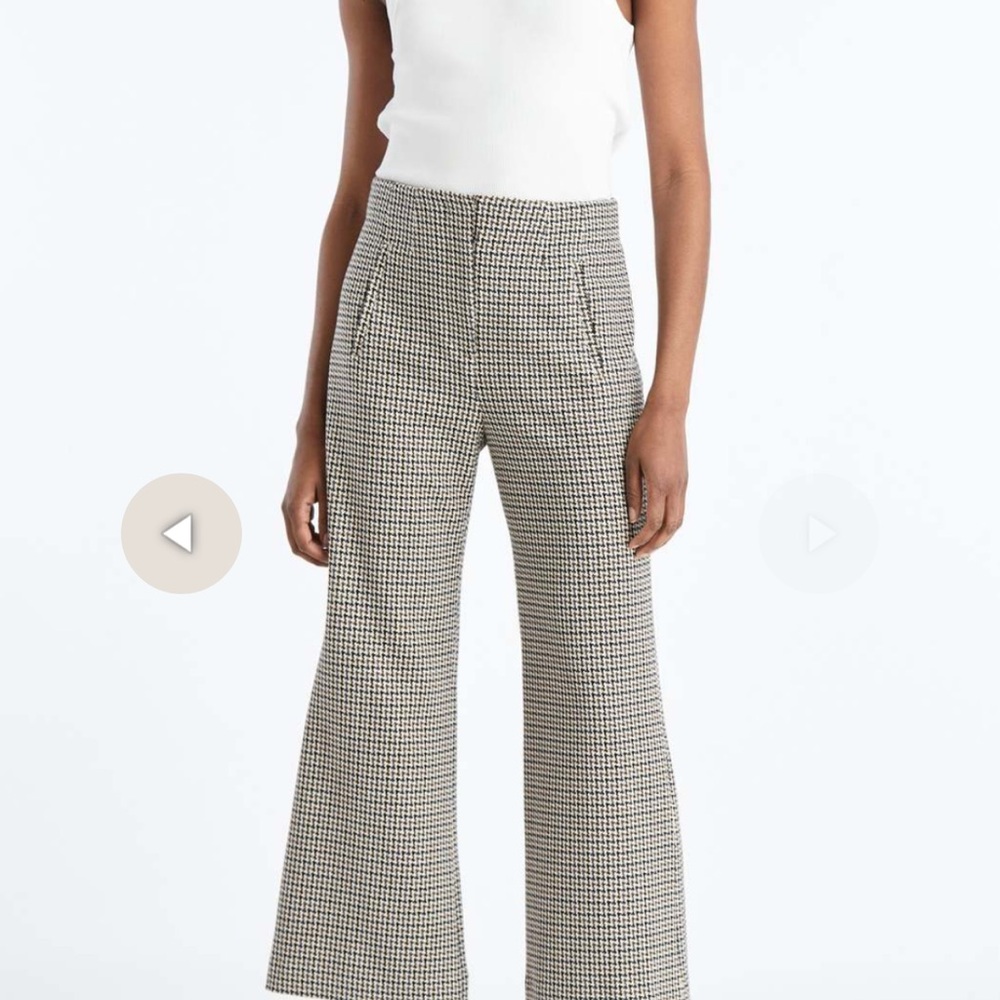 Veronica Beard brown + blue plaid cropped trouser - like new
